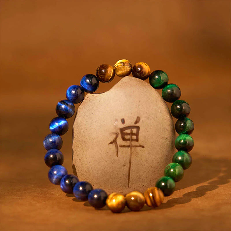 Buddha Stone Various Crystals Malachite Lazurite Lapis Lazuli Hemimorphite Calmness Bracelet