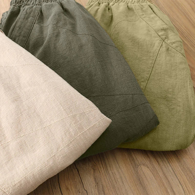Buddha Stones Solid Color Loose Yoga Harem Pants With Pockets