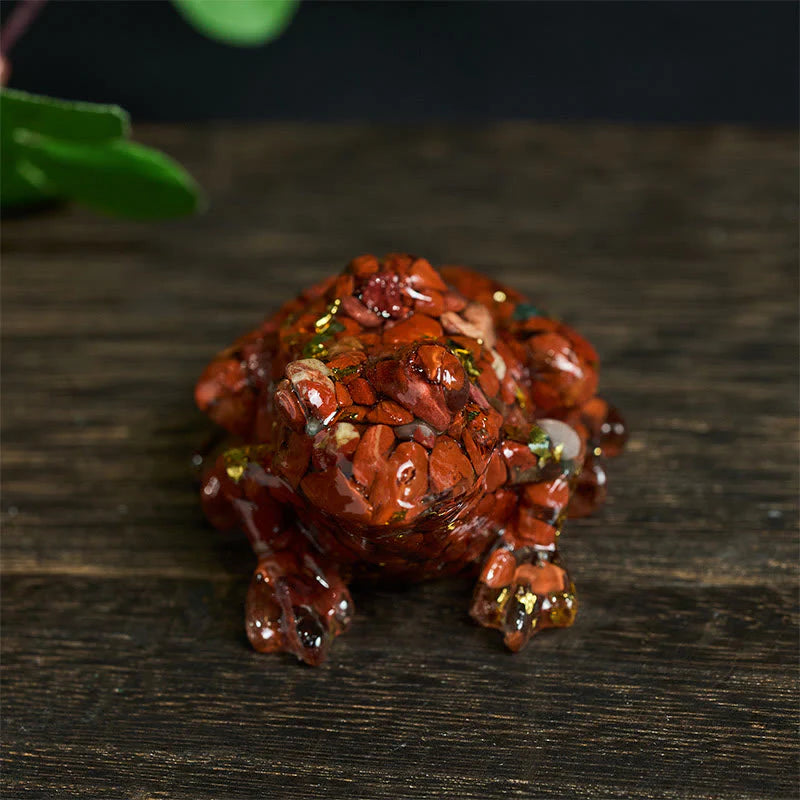 Buddha Stones Crystal Drip Resin Small Frog Passion Decoration Statue