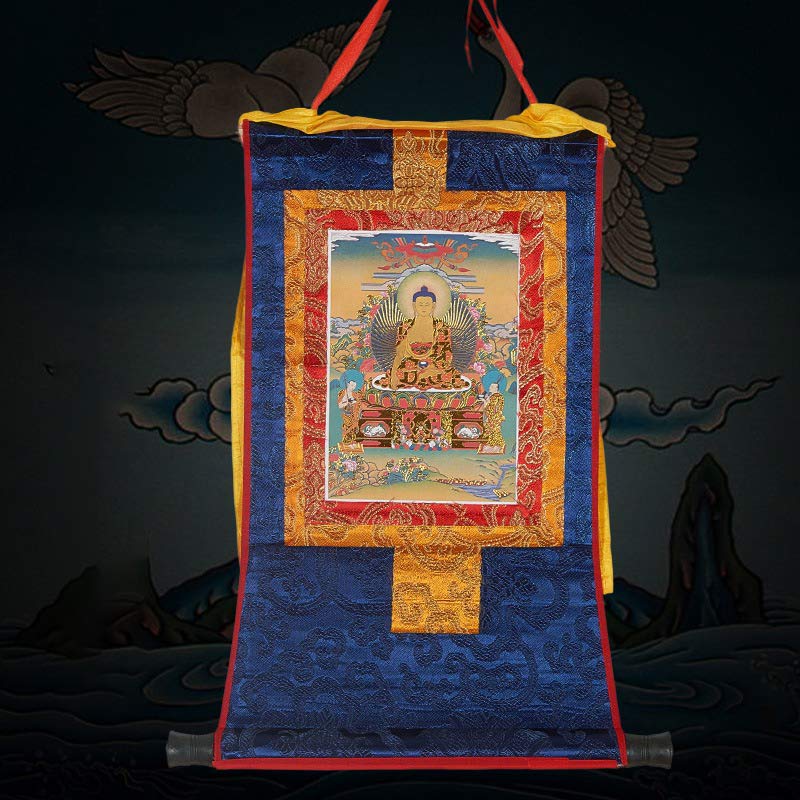 Buddha Stones Tibetan Framed Thangka Blessing Protection Decoration (Extra 30% Off | USE CODE: FS30)