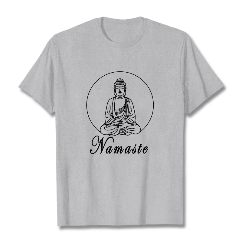 Buddha Stones NAMASTE Buddha Meditating Tee T-shirt