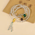 Buddha Stones 108 Mala Beads White Crystal Clarity Bracelet
