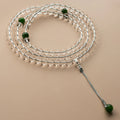 Buddha Stones 108 Beads White Crystal Jade Meditation Bracelet Mala