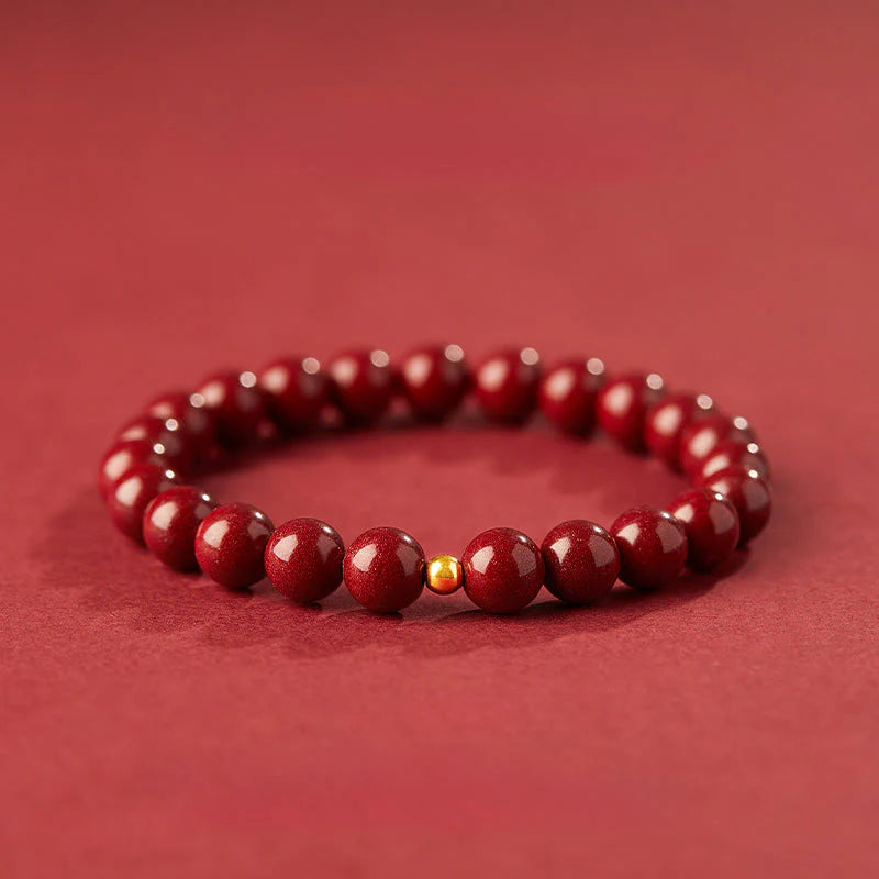 Buddha Stones 925 Sterling Silver Cinnabar Beads Blessing Bracelet