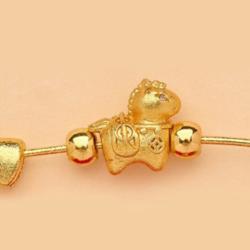 Buddha Stones Year Of The Horse Fu Character Lotus Attract Fortune Ruyi Handle Peace Buckle Luck Brooch