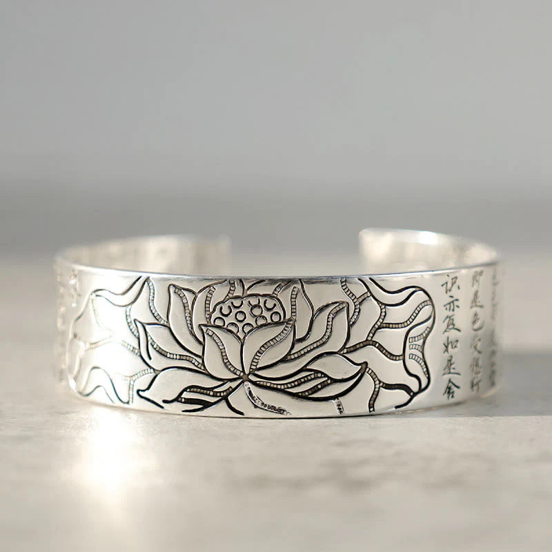 Buddha Stones Tibetan Lotus White Copper Luck Bracelet