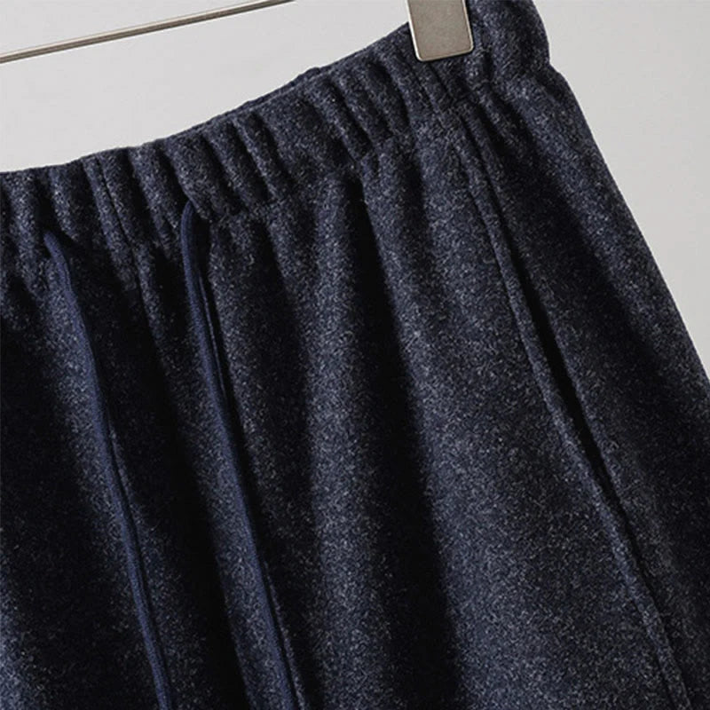 Buddha Stones Plain Cotton Lace-Up Design Thick Women's Pants With Pockets