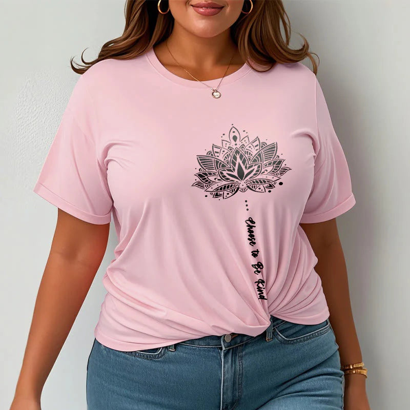 Buddha Stones Choose To Be Kind Geometric Flower Tee T-shirt