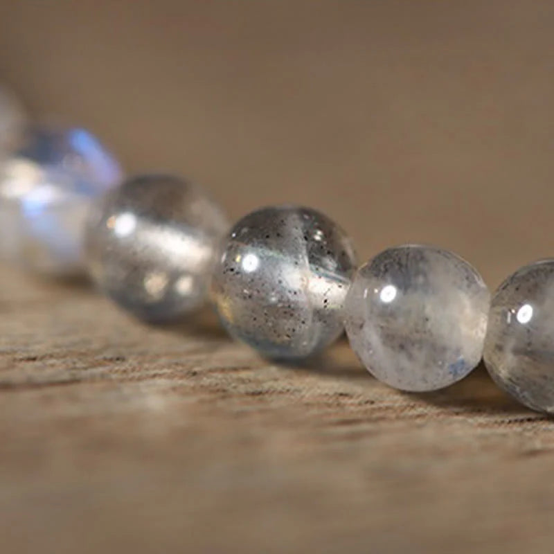 Buddha Stones Ultra-Thin Moonstone Koi Fish Healing Bracelet