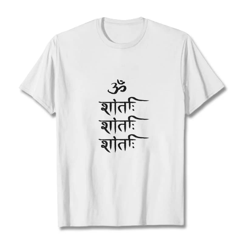 Buddha Stones OM MANTRA Sanskrit Pattern Tee T-shirt