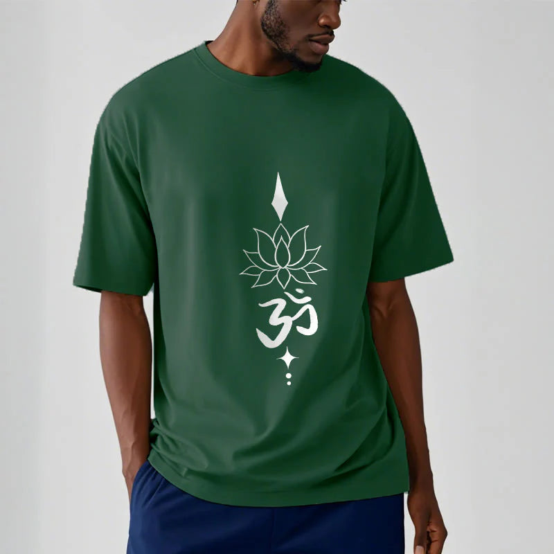 Buddha Stones Om Symbol Lotus Tee T-shirt