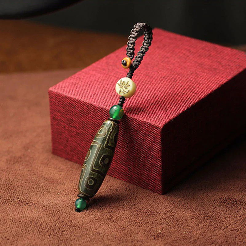 Buddha Stones Tibetan Nine-Eye Dzi Bead Wealth Decoration