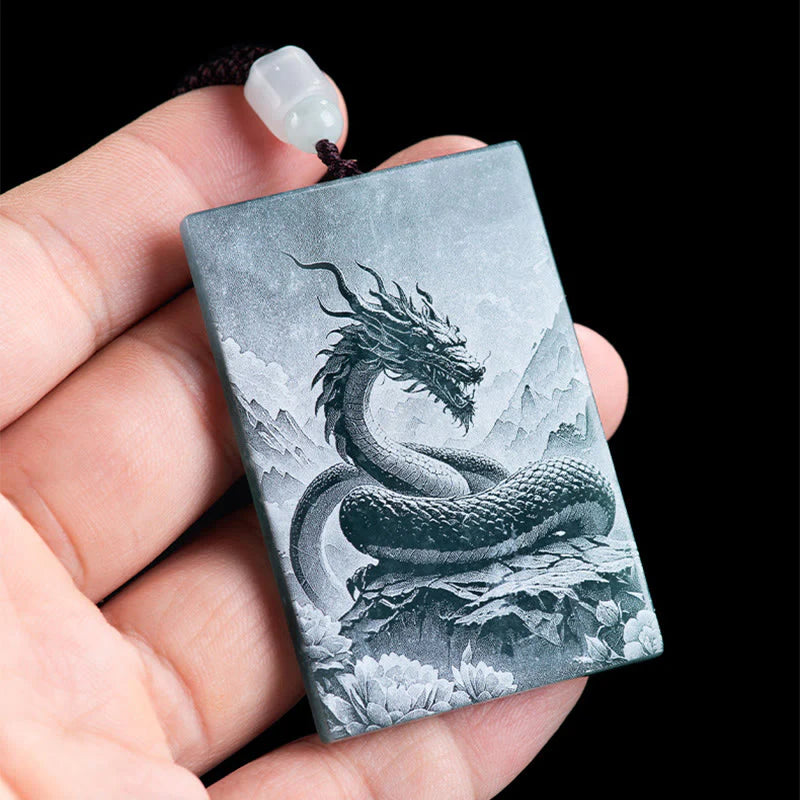 Buddha Stones Year Of The Horse Chinese Zodiac Engraving Jade Abundance Necklace Pendants