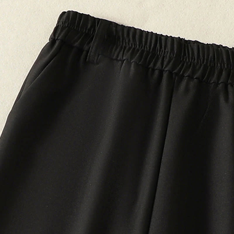 Buddha Stones Vintage Elastic Waistband Design Drawstring Women's Cotton Pants With Pockets