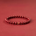 Buddha Stones 925 Sterling Silver Cinnabar Beads Blessing Bracelet
