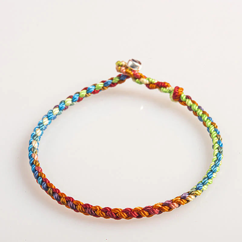 Buddha Stones May you be blessed with peace and safety in all four seasons Lucky Multicolored Bracelet