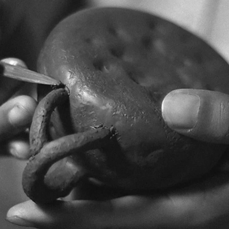 Buddha Stones Handmade Vintage Tree Texture Purple Clay Kung Fu Teapot 220ml