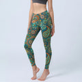 Buddha Stones Retro Paisley Pattern Print Gym Leggings Women's Yoga Pants
