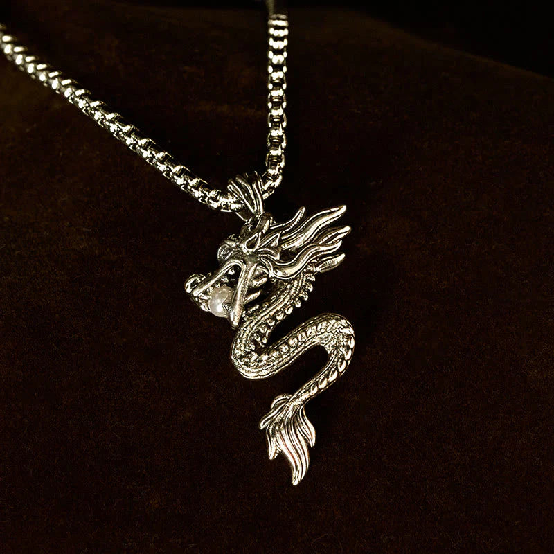 Buddha Stones Dragon Copper Balance Luck Necklace Pendant