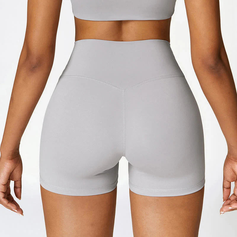 Buddha Stones Solid Color Crop Tank Top High Waist Shorts Sports Fitness Gym Yoga Outfits