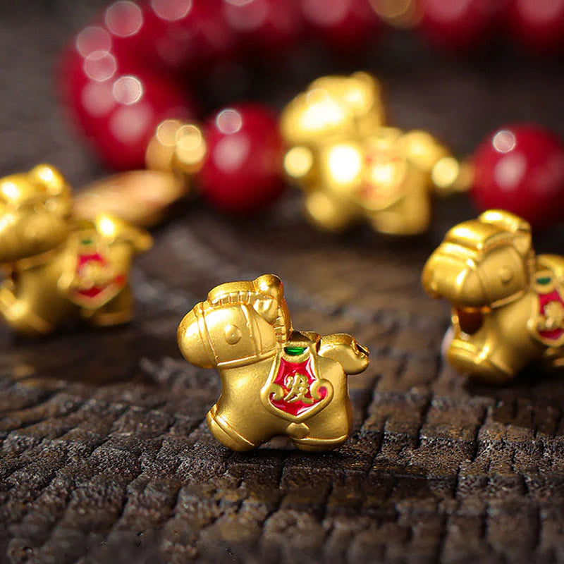 Buddha Stones Year Of The Horse Cinnabar Blessing Bracelet