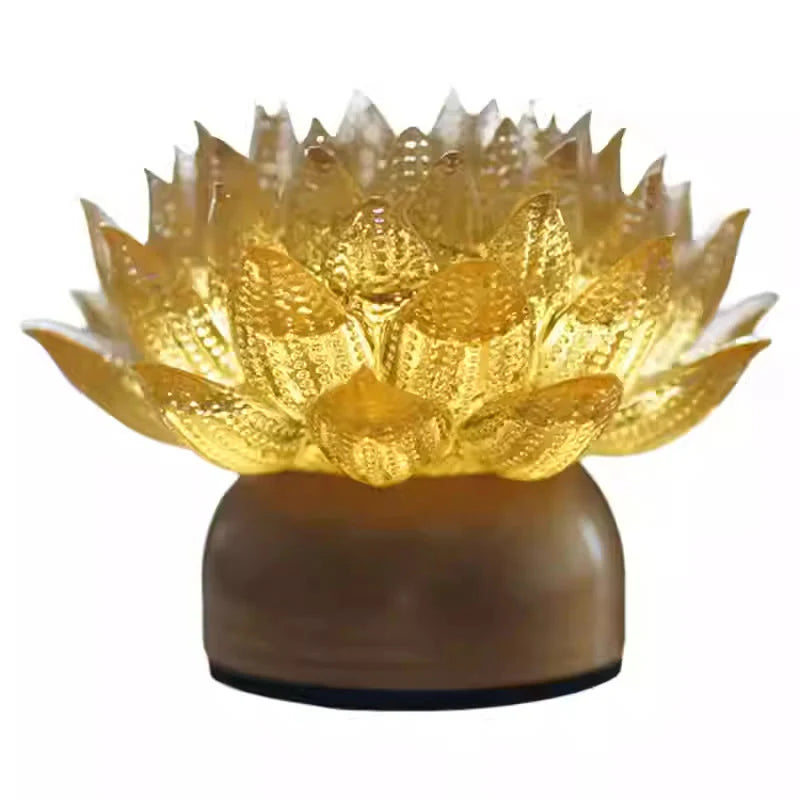 Buddha Stones Lotus Liuli Glass Copper Brass New Begining Home Decoration