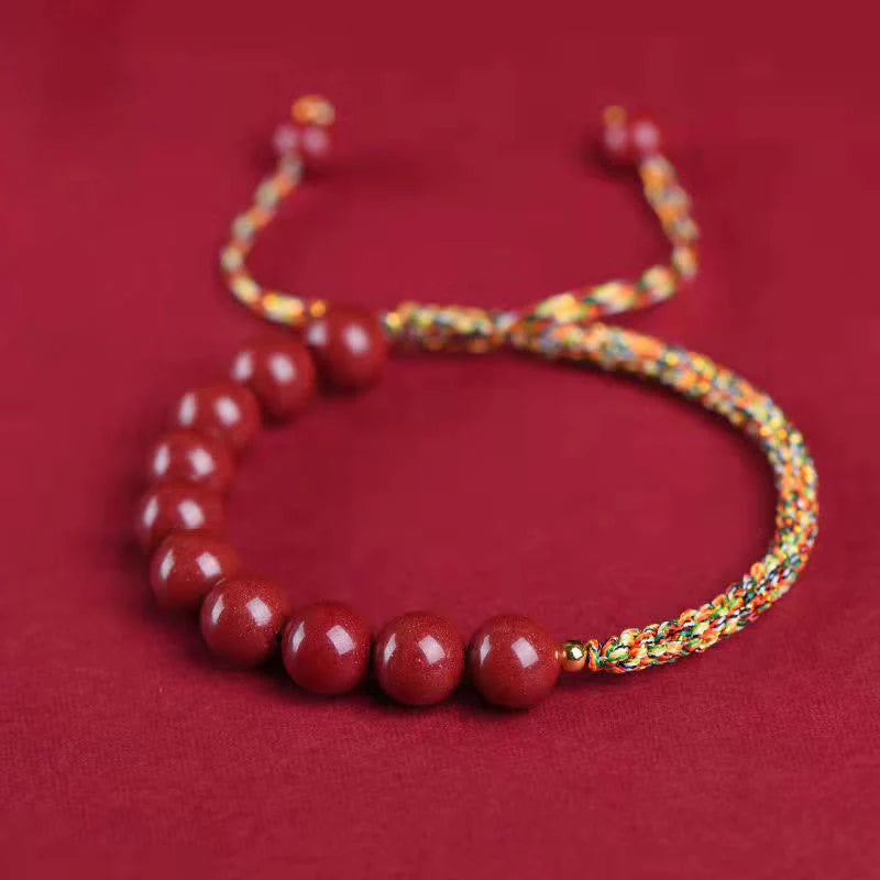 Buddha Stones Natural Cinnabar King Kong Knot Blessing String Bracelet (Extra 35% Off | USE CODE: FS35)