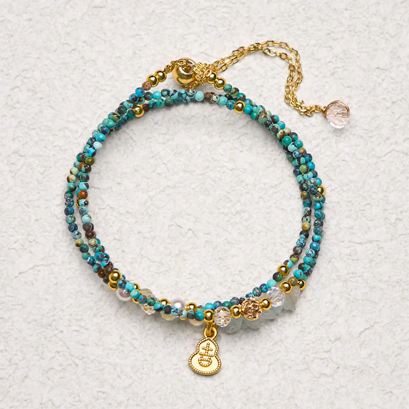 Buddha Stones Turquoise Beaded Strength Triple Wrap Bracelet