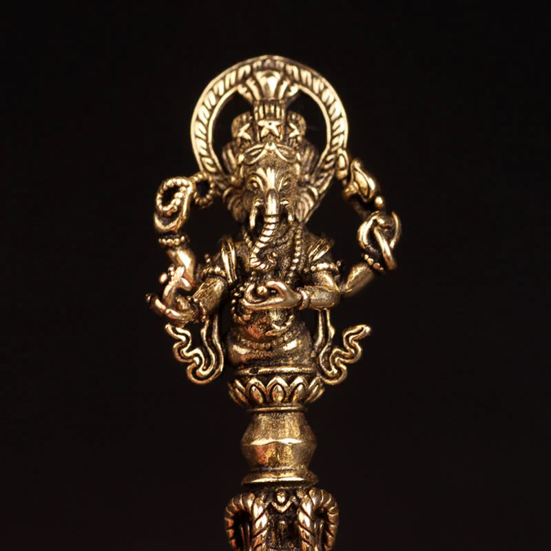 Buddha Stones Tibetan Ganesh Ganpati Elephant God of Wealth Dorje Vajra Spiritual Power Necklace Pendant