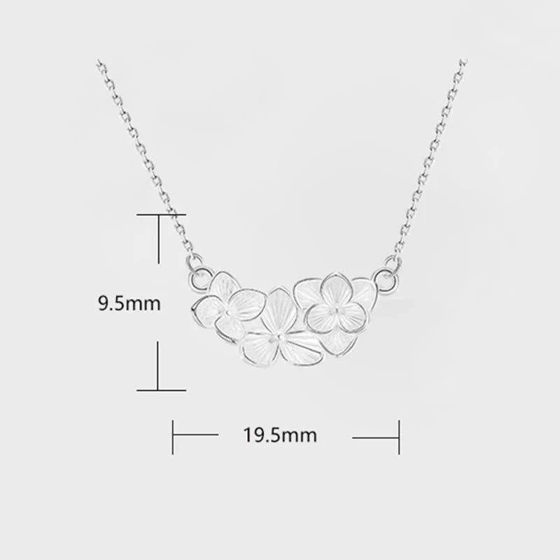 Buddha Stones 999 Sterling Silver Flower Blessing Necklace Pendant