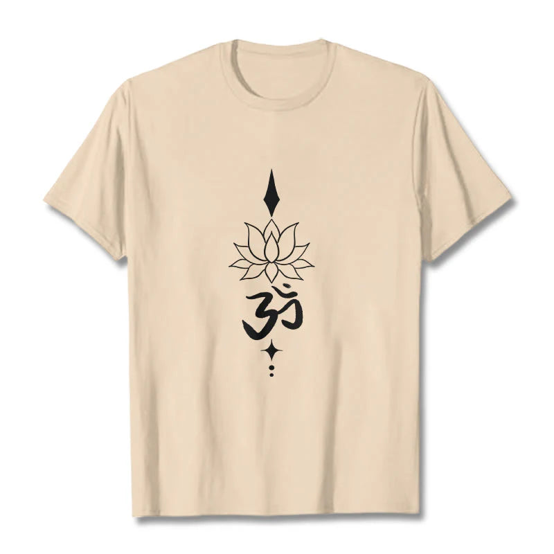 Buddha Stones Om Symbol Lotus Tee T-shirt
