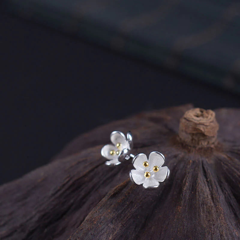 Buddha Stones 925 Sterling Silver Golden Stamens Balance Earrings