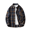 Buddha Stones Commute Multicolor Plaid Button Men's Cotton Long Sleeve Shirts With Pocket