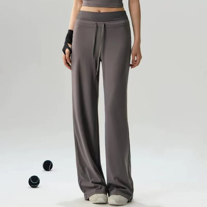 Buddha Stones Casual Drawstring Yoga Sports Gym Elastic Waist Women's Wide Leg Pants