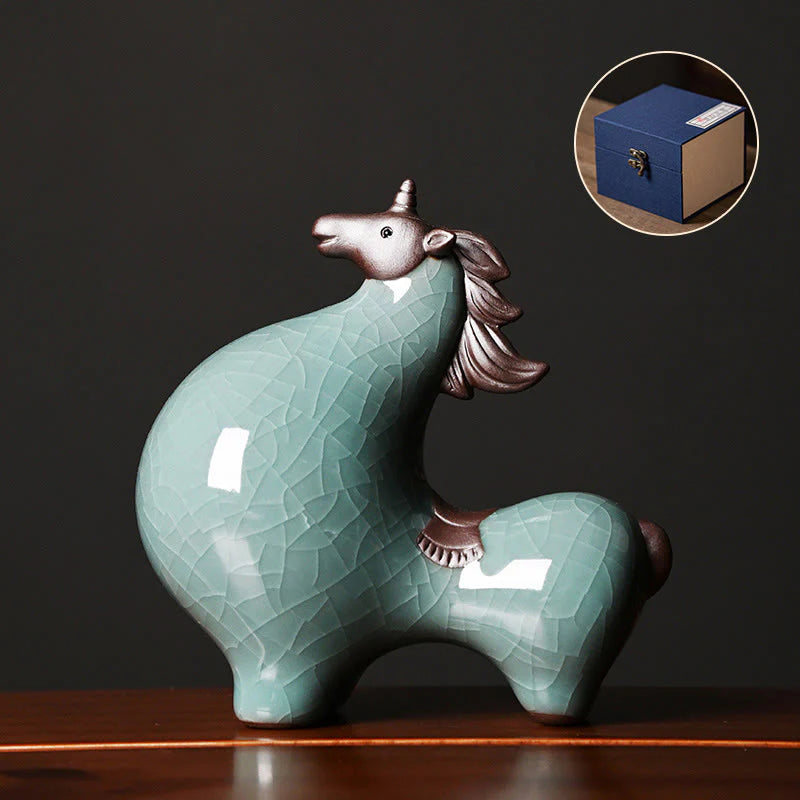 Buddha Stones Year Of The Horse Ceramics Freedom Desktop Home Decoration