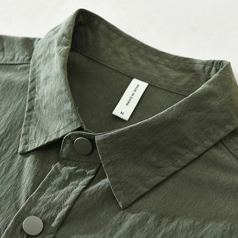 Buddha Stones Daily Long Sleeve Buttons Simple Design Men's Shirt With Pockets
