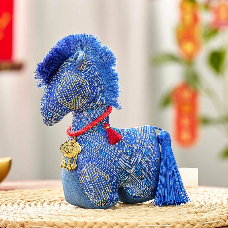 Buddha Stones Year Of The Horse Red String Embroidery Ingot Tassel Decoration