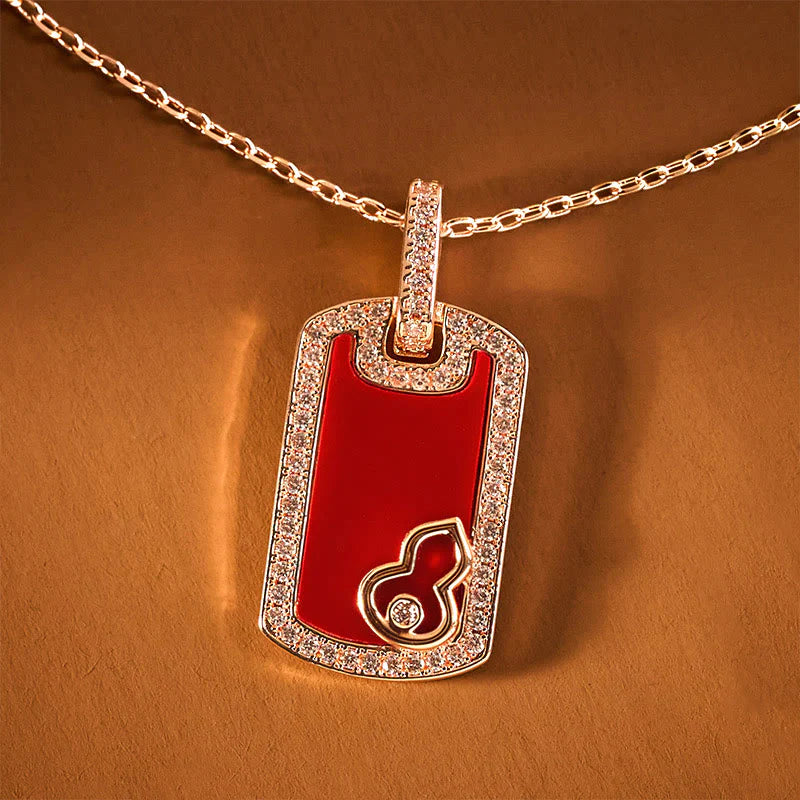 Buddha Stones Gourd Hollow Design Copper Protection Necklace Pendant