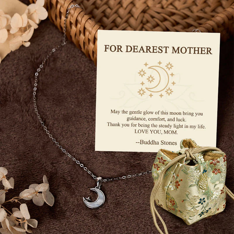 Buddha Stones FOR DEAREST MOTHER Moon Star 925 Sterling Silver Calm Necklace Pendants Includes Gift Message Card
