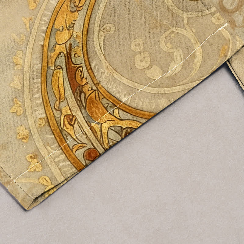 Buddha Stones Cotton Paisley Mandala Pattern Elastic Waist Women's Pants With Pockets