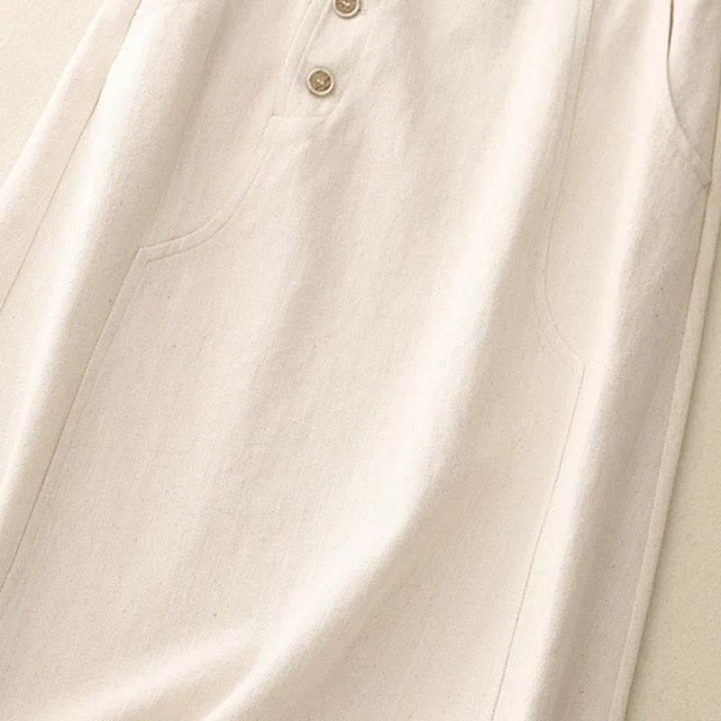 Buddha Stones Women's Plain Cotton Skirt With Pockets