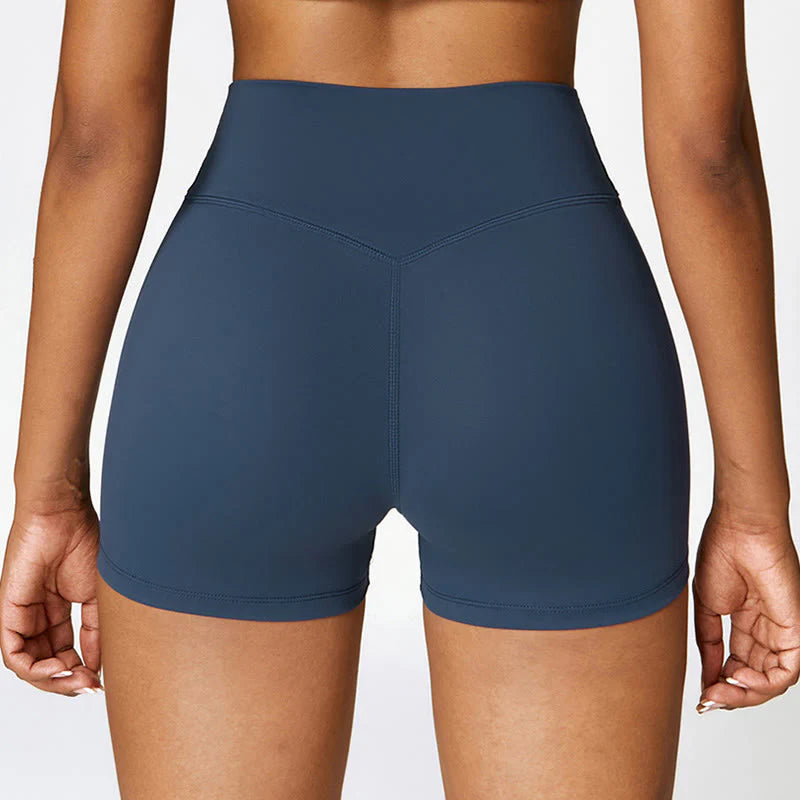 Buddha Stones Solid Color Crop Tank Top High Waist Shorts Sports Fitness Gym Yoga Outfits