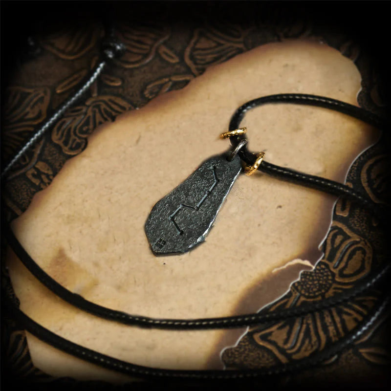Buddha Stones 999 Sterling Silver 24k Gold Big Dipper Yin Yang Design Harmony Necklace Pendant