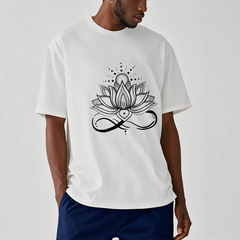 Buddha Stones Lotus Flower Sun Design Tee T-shirt