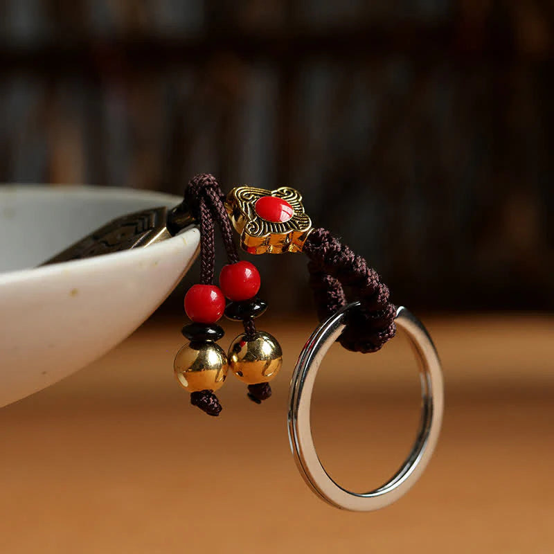 Buddha Stones Feng Shui Bagua Yin Yang Balance Peace Keychain