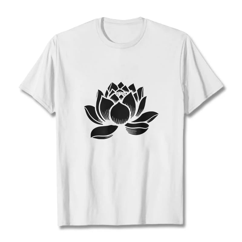 Buddha Stones Lotus Flower Design Tee T-shirt