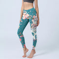 Buddha Stones Dragon Cherry Blossoms Print Gym Leggings Women's Yoga Pants