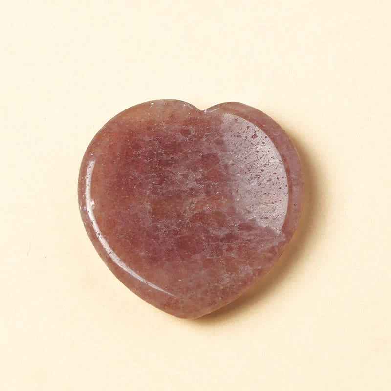 Buddha Stones Heart Worry Stone Opal Rose Quartz Motivation Crystal Decor 4*4*0.7cm