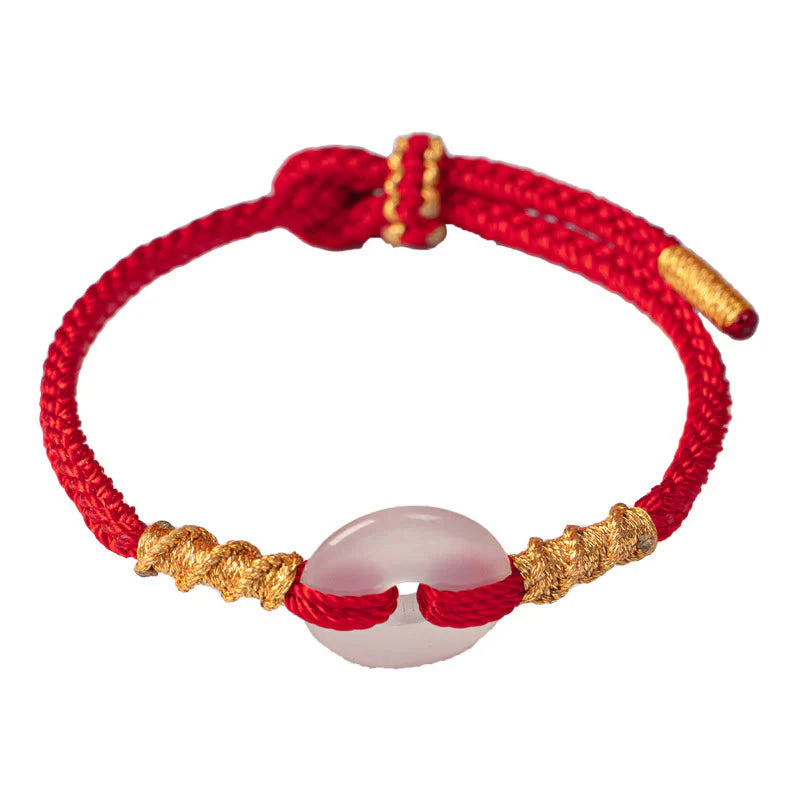 FREE Today: Luck and Connection White Chalcedony Peace Buckle Rope Knot Bracelet