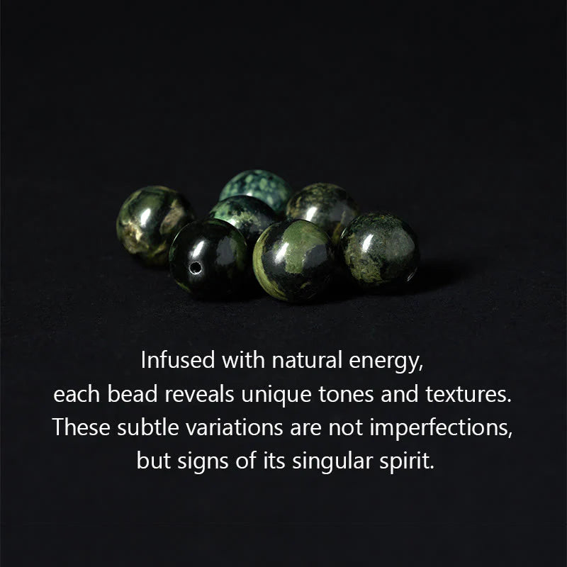 Buddha Stones Natural Grey Jasper Kambamba Jasper Om Mani Padme Hum Formless Buddha Healing Bracelet